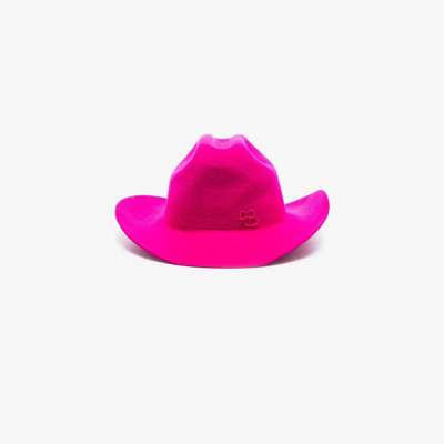 RUSLAN BAGINSKIY PINK LOGO EMBROIDERED COWBOY HAT,CWB138WWRB18034725