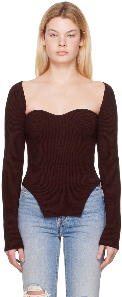 Khaite Burgundy Maddy Long Sleeve T-shirt In Merlot