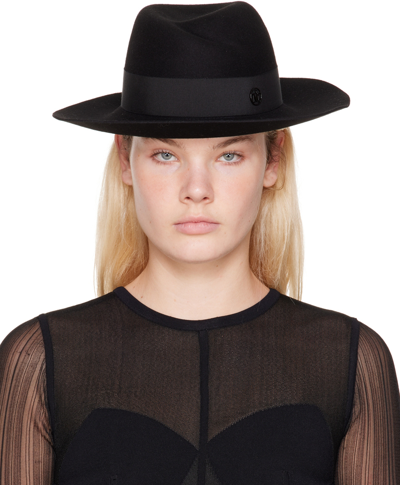 Maison Michel Virginie Water-resistant Wool Felt Fedora Hat In Black