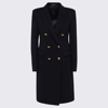 Tagliatore Black Virgin Wool-cashmere Blend Coat In Black