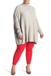 Joseph A Easy Solid Turtleneck Poncho Sweater In Light Heather Grey