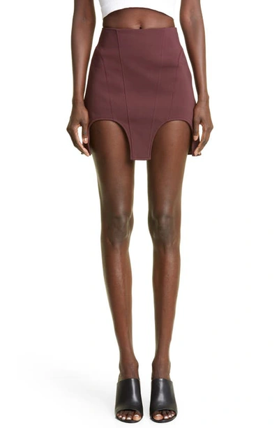 Dion Lee Double Arch Cotton Blend Miniskirt In Red