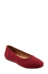 Softwalk Shiraz Flat In Dark Red Felt