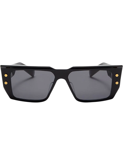 Balmain Eyewear Logo Square-frame Sunglasses In Black