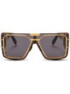 Balmain Wonder Boy Square-frame Sunglasses In Gold