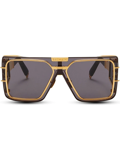 Balmain Eyewear Wonder Boy Square-frame Sunglasses In Gold