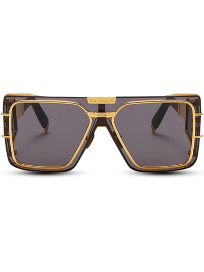 Balmain Wonder Boy Square-frame Sunglasses In Gold