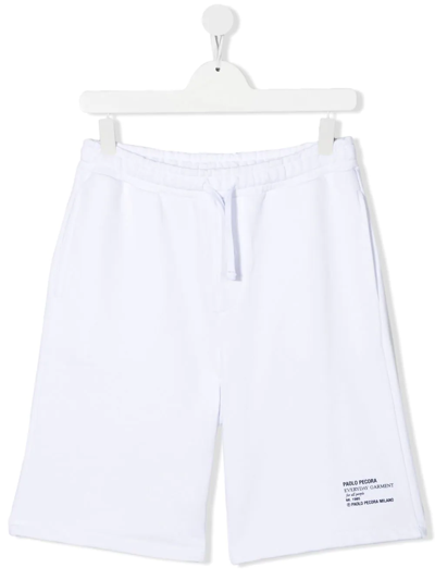Paolo Pecora Kids' Logo-print Track Trousers In White