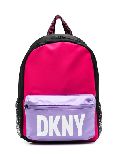 Dkny Teen Logo-print Zip-up Backpack In Pink
