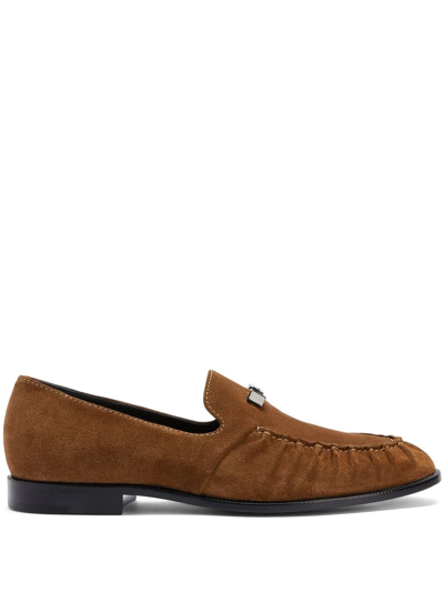 Giuseppe Zanotti Jareth Suede Loafers In Velour Midbrown