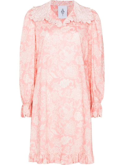 Horror Vacui Christelle Embroidered Collar Shirt In Pink
