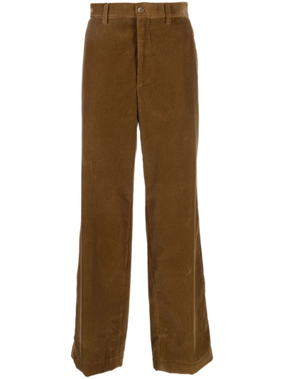 Etro Straight-leg Corduroy Trousers In Khaki