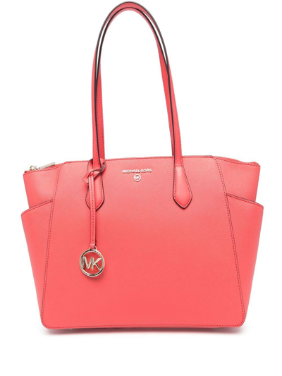 Michael Michael Kors Logo-plaque Leather Tote Bag In Pink