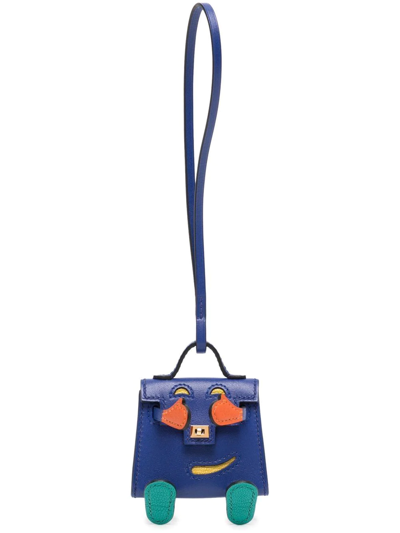 Pre-owned Hermes 2021  Kelly Doll Bag Charm In Blue