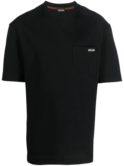 Ermenegildo Zegna Black Cotton Crew Neck T-shirt
