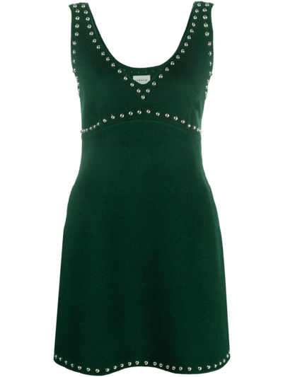 P.a.r.o.s.h Stud-embellished Wool Dress In Green