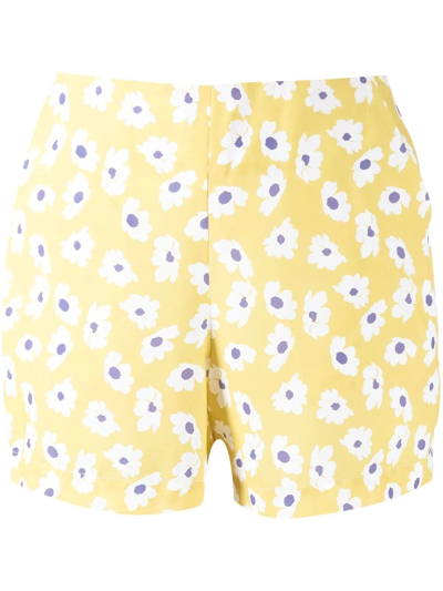 Bambah Daisy-print Shorts In Yellow