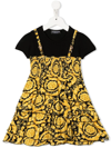 Versace Baroque-print T-shirt Dress In Black