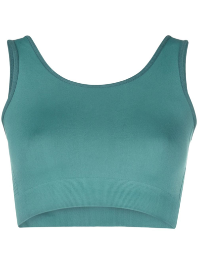 Rick Owens Ribbed-knit Cropped Top In Green