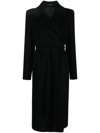 Tagliatore Belted Single-breasted Long Coat In Black