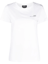 Apc A.p.c. Unisex Boxy T-shirt In Organic Cotton White Short Sleeves Women In White