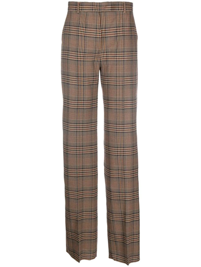 's Max Mara Checked Tailored-cut Trousers In Brown