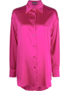 Tom Ford Long-sleeve Satin Shirt In Pink