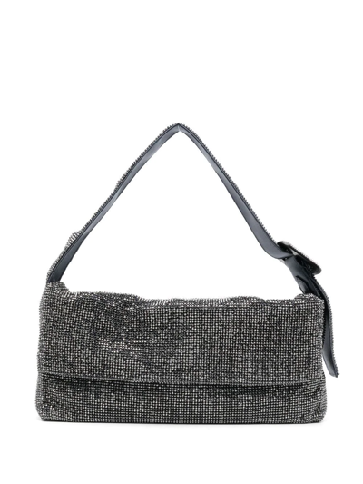 Benedetta Bruzziches Vitty Le Grande Crystal-embellished Shoulder Bag In Grey