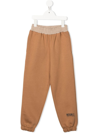 Msgm Elasticated Track Pants In Brown