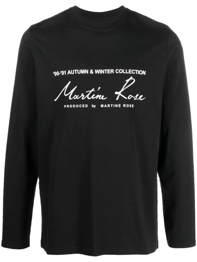 Martine Rose Long-sleeve Logo T-shirt In Black