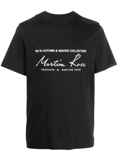 Martine Rose Logo Print Cotton Jersey T-shirt In Black