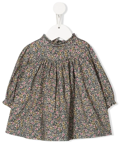 Bonpoint Babies' Delphini Floral-print Dress In Blue