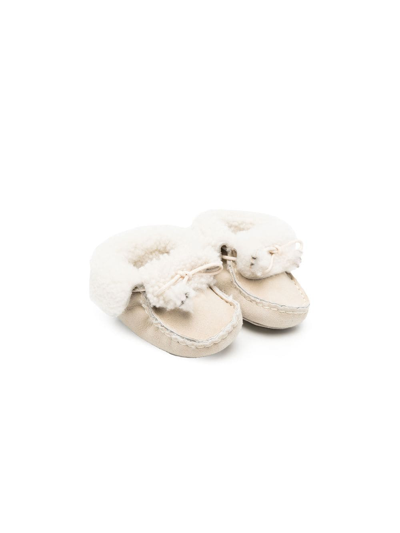 Bonpoint Babies' Shearling-trimmed Pre-walkers In Neutrals