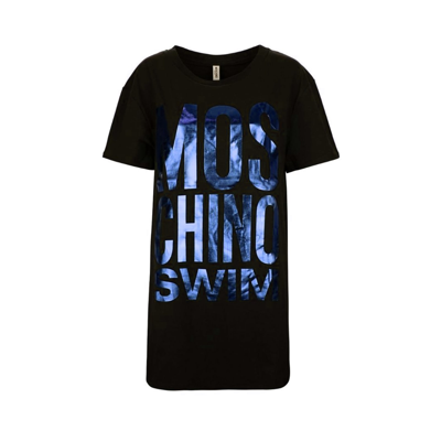 Moschino Swim Logo T-shirt In Black