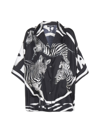 Dolce & Gabbana Zebra Oversized Silk Zebra-print Shirt In Zebre Fdo Zebrato