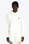 Barrow Hoodie Unisex White Cotton Hoodie With Chest Logo In Bianco