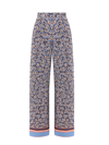 Ferragamo Logo-print Palazzo Pants In Blue