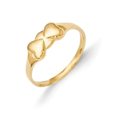 Pre-owned Accessories & Jewelry 14k Gelbgold Poliert Doppelherz Baby Ringgrösse 2 Madi K Kinder Schmuck