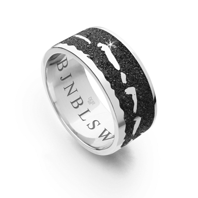 Pre-owned Dur-schmuck Dur Schmuck Ring Nordsee Lavasand Silber 925/- Rhodiniert (r4904)