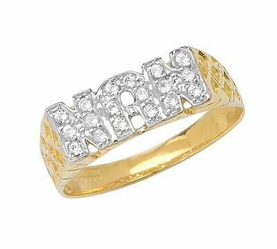 Pre-owned Markenlos 9ct Gelbgold Korb Seiten Damen Oma Ring Neu