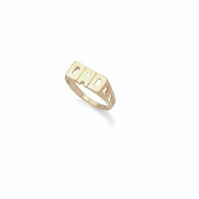 Pre-owned Markenlos 9ct Gelbgold Dad Id Ring Neu