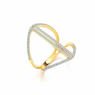 Pre-owned Markenlos 9ct Gelbgold 0.20ct Kleid Ring