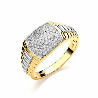 Pre-owned Markenlos 9ct Gelbgold 0.50ct Herren Diamantring