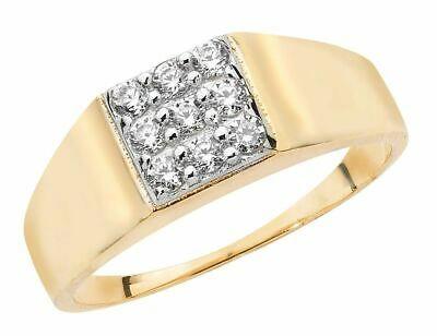 Pre-owned Markenlos 9ct Gelbgold Quadratisch Baby Ring Neu