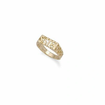 Pre-owned Markenlos 9ct Gelbgold Sister Ring