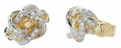 Pre-owned Markenlos 9ct Gelbgold Herren Knoten Cubic Zirkonia Ring