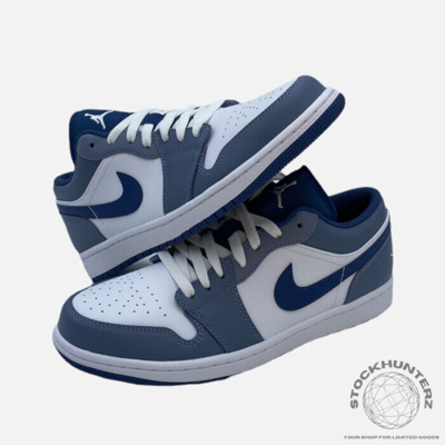 Pre-owned Nike Air Jordan 1 Low Ashen Slate Blue Hues | 553558-414 | Eu 41