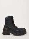 Balenciaga Worn-effect Combat Boots In Black