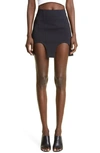 Dion Lee Double Arch Cotton Blend Mini Skirt In Black