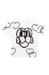 Givenchy X Chito Kids' Bart Dog Hearts Cotton Graphic Tee In 10b-white